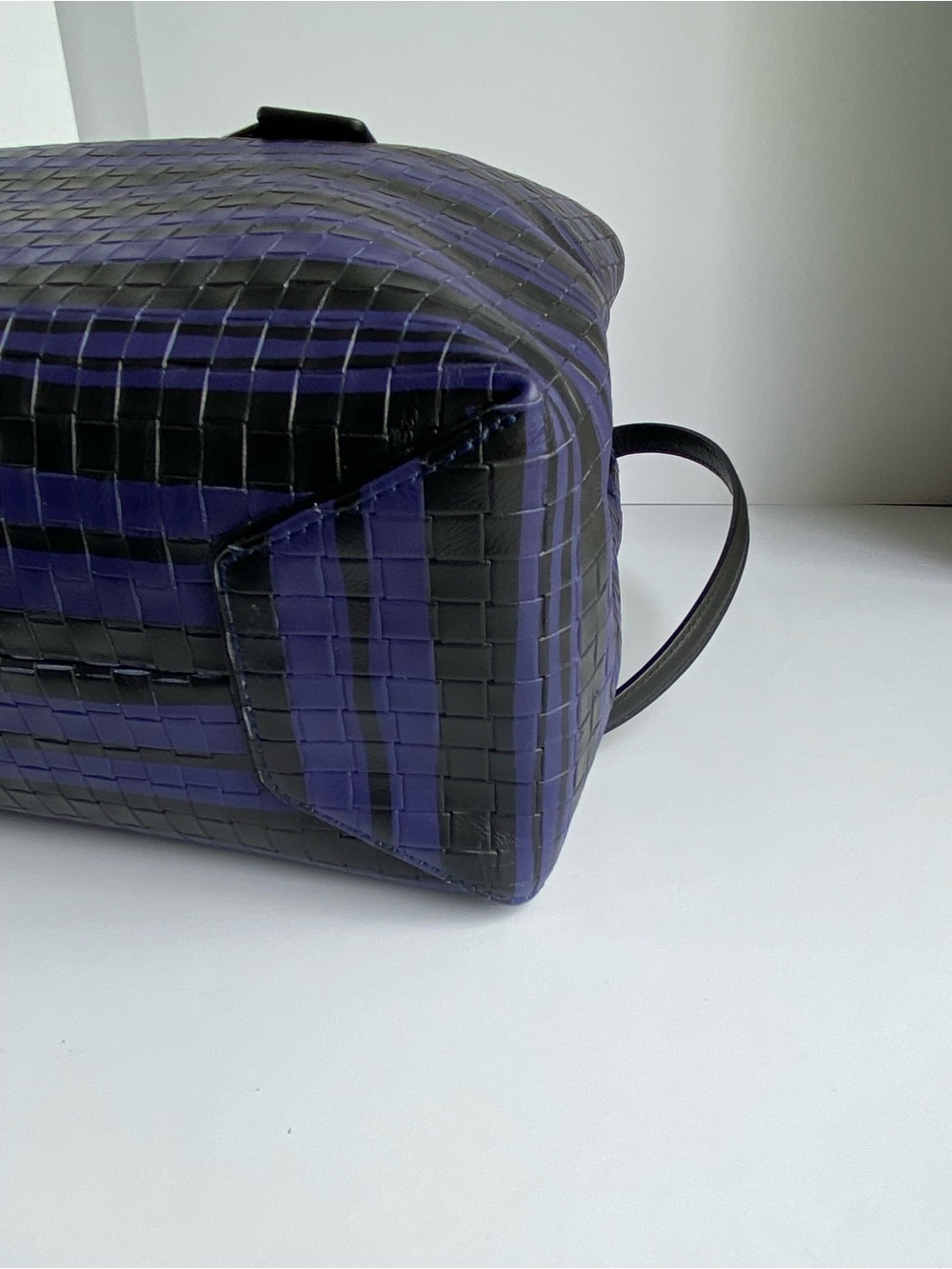 Coach Bleecker Woven Purple and Black Leather Satchel - Picture 11 of 13